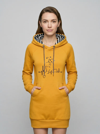 Graphic Print Long Sleeve Hoodie Dress