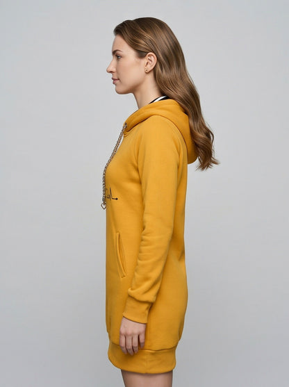 Graphic Print Long Sleeve Hoodie Dress