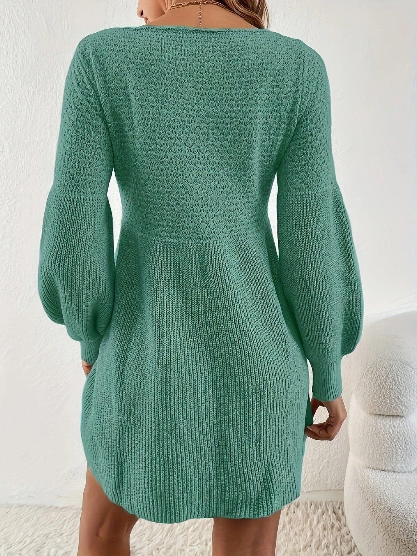 Ribbed Knit A-Line Mini Dress