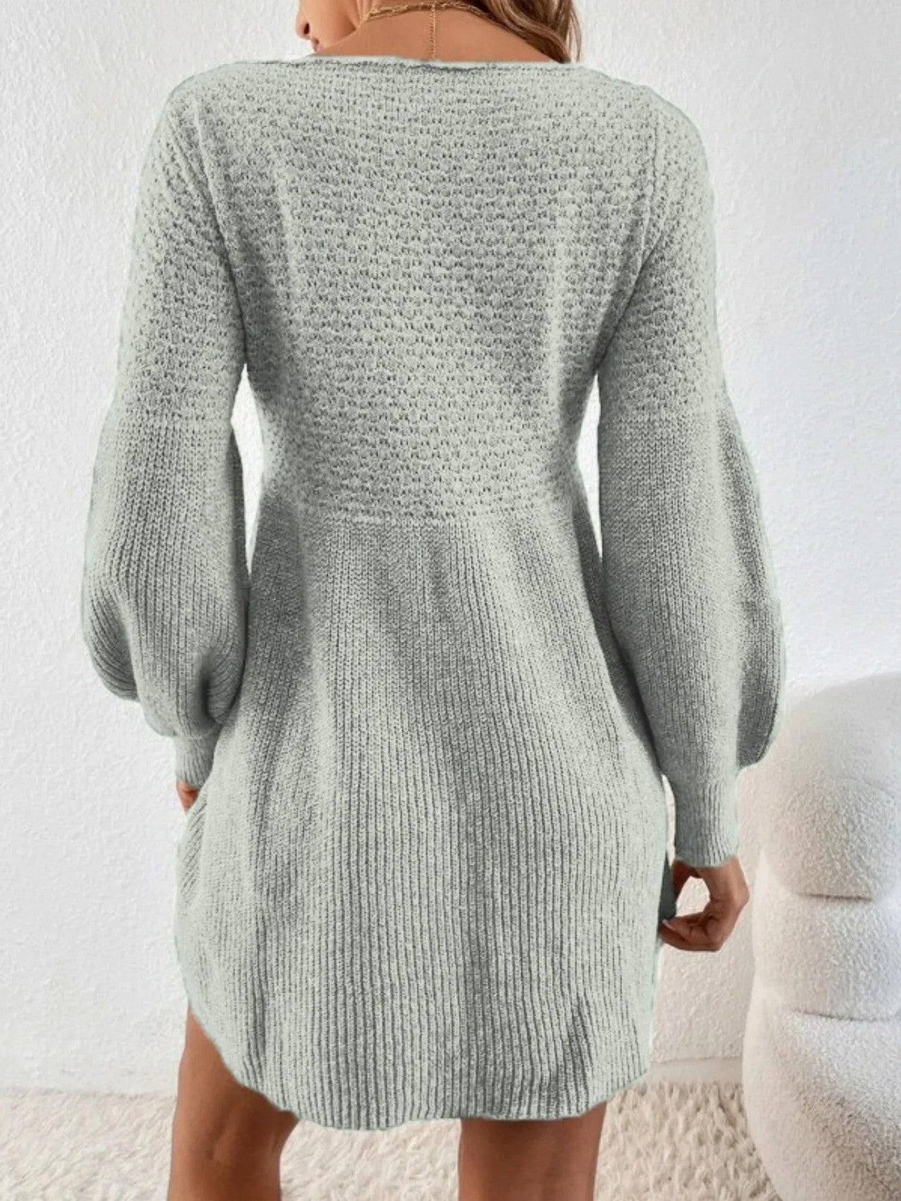 Ribbed Knit A-Line Mini Dress