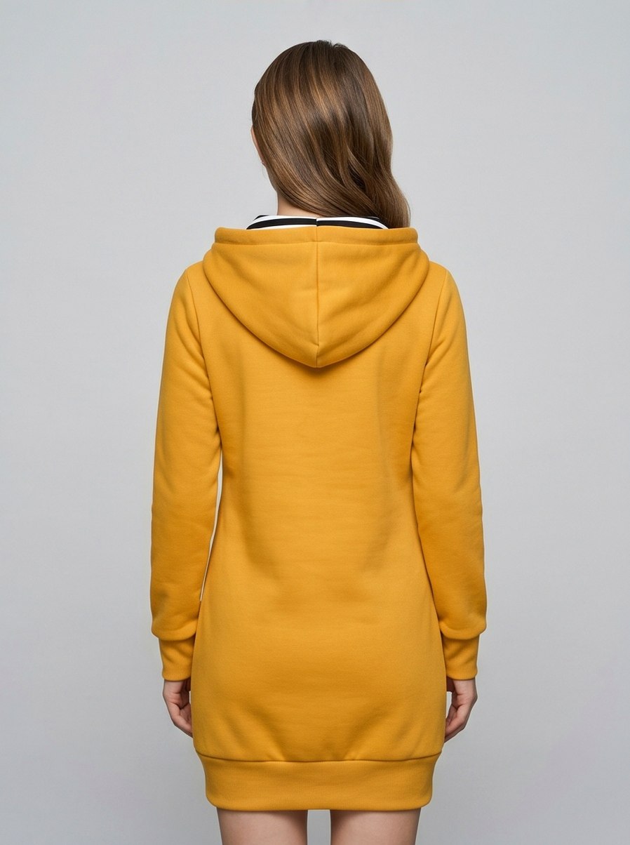Graphic Print Long Sleeve Hoodie Dress