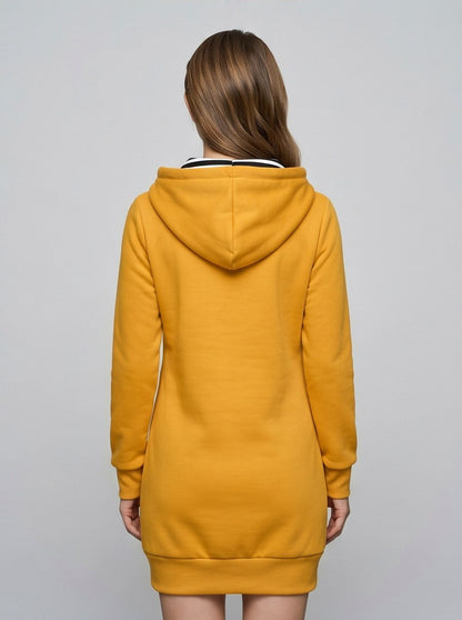 Graphic Print Long Sleeve Hoodie Dress