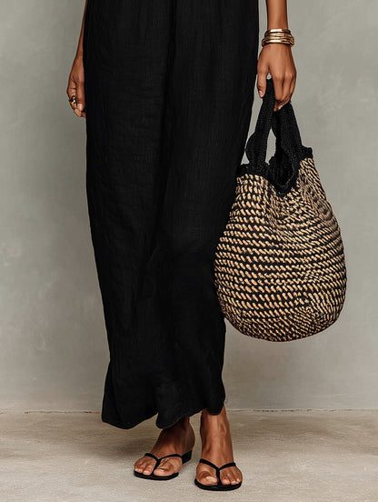 Woven Crochet Trim Maxi Dress